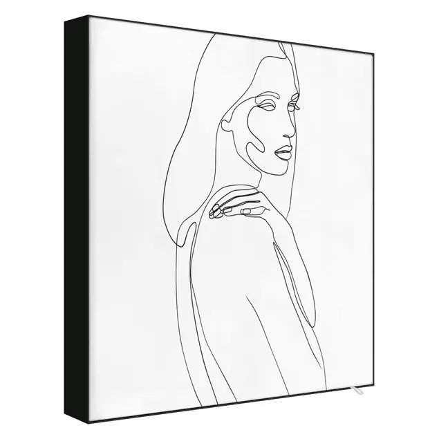Solange Der Vorrat Reicht Line Art Frau Schulter Schwarz Weiß