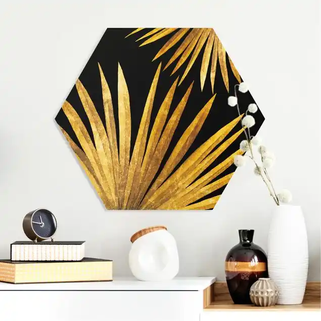 Neue Kollektion Gold - Palmenblatt auf Schwarz