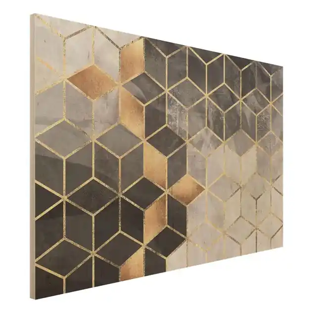 Preis Gesenkt Schwarz Weiß goldene Geometrie