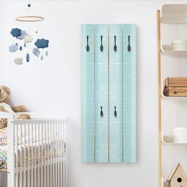 Nordisches Design Mint Wandgarderobe Holzpalette Wochenendangebot