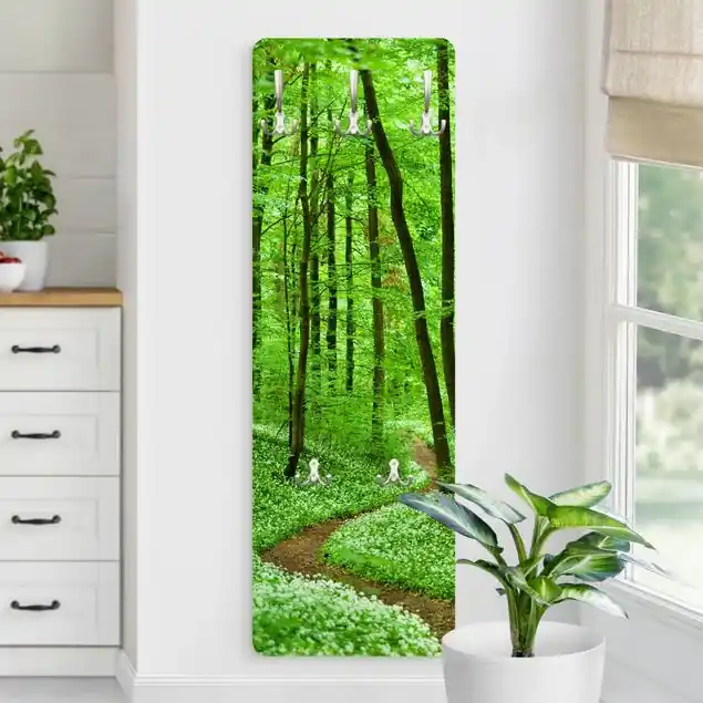 Direkt Vom Hersteller Romantischer Waldweg Wandgarderobe Holzpaneel