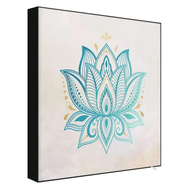 Lotus Illustration Mandala gold blau Direktkauf