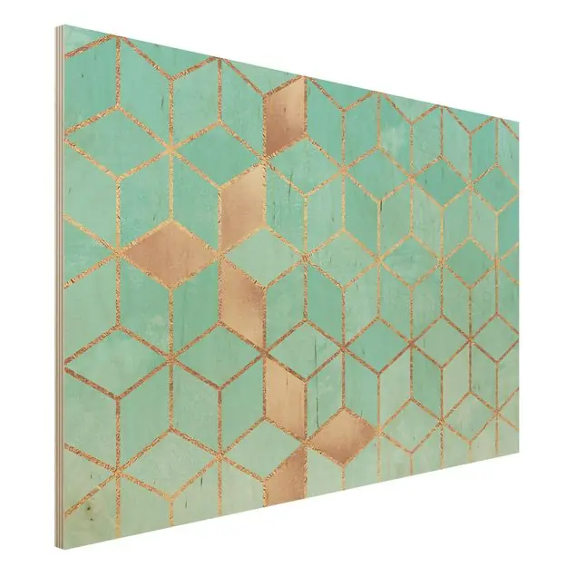 Direkt Vom Hersteller Türkis Weiß goldene Geometrie