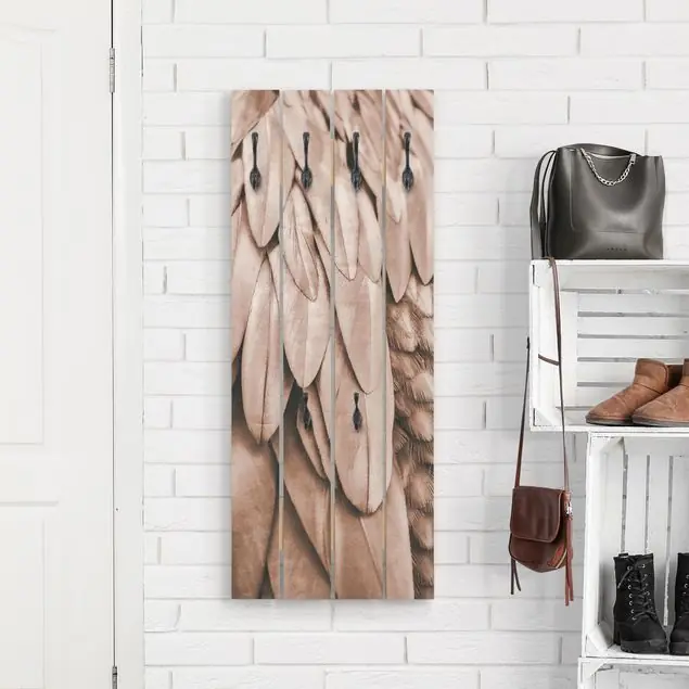 Kracherpreis Federn in Rosegold Wandgarderobe