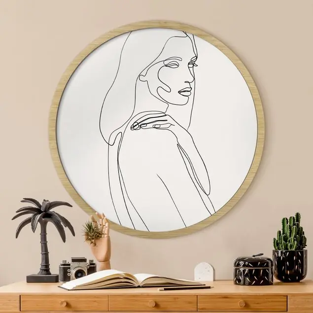 Line Art Frau Schulter Schwarz Weiß Sonderangebot