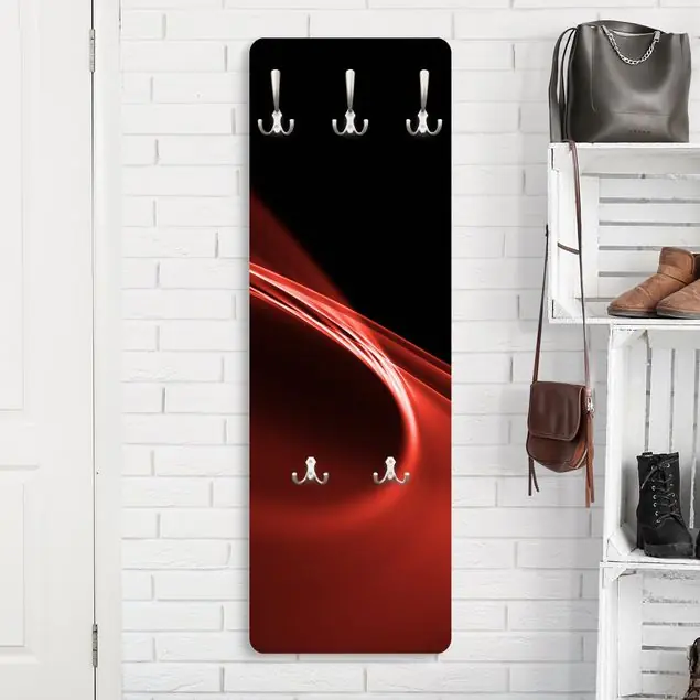 Sichere Zahlung Red Wave Wandgarderobe Holzpaneel
