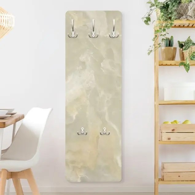 Expressversand Onyx Marmor Creme Wandgarderobe Holzpaneel