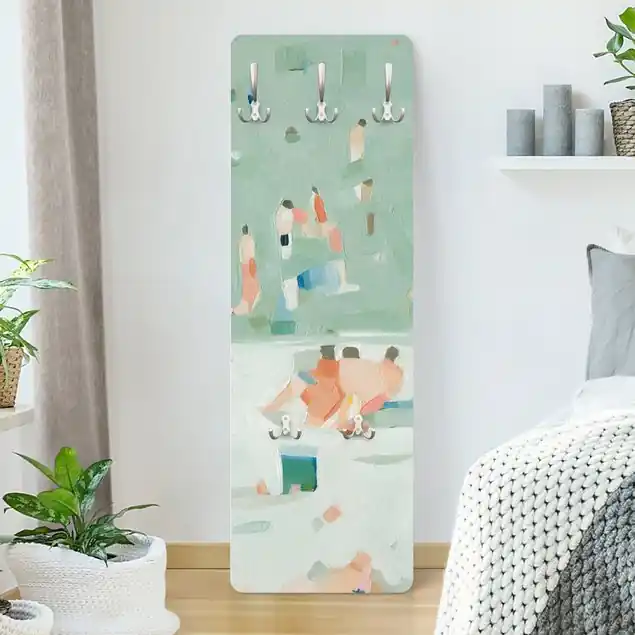 Sommer Konfetti I Wandgarderobe Holzpaneel Neu