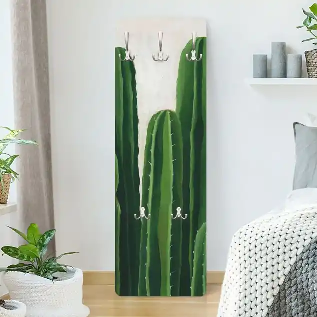 Lieblingspflanzen - Kaktus Wandgarderobe Holzpaneel Sichere Zahlung