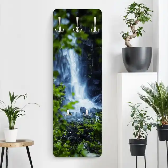 Bestseller Blick zum Wasserfall Wandgarderobe Holzpaneel