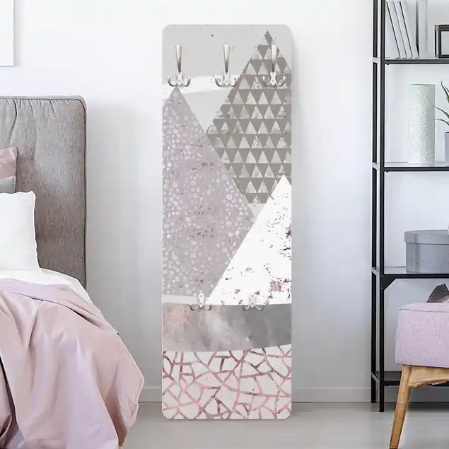 Günstig Abstrakte Berglandschaft Pastellmuster Wandgarderobe Holzpaneel