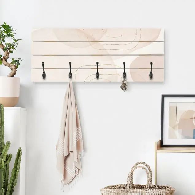 Sale Verspielte Impressionen mit goldenen Linien Wandgarderobe