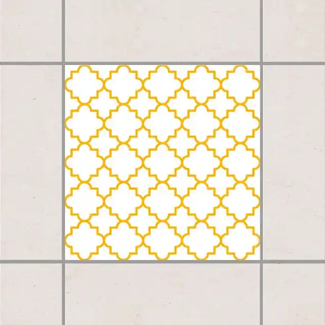 Traditional Quatrefoil White Melon Yellow Neu Im Sortiment