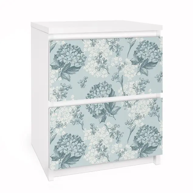 Hortensia pattern in blue Kostenfreie Lieferung