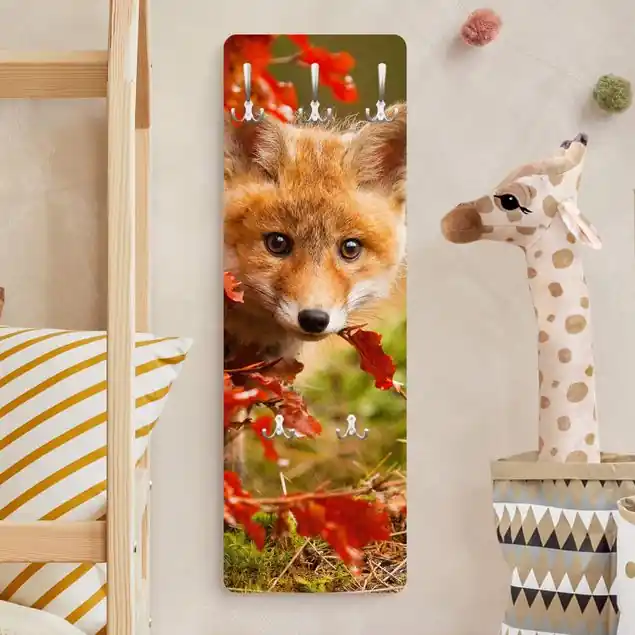 Fuchs im Herbst Wandgarderobe Holzpaneel Versand Am Gleichen Tag