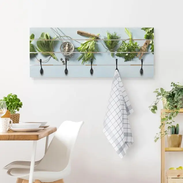Gebündelte Kräuter Wandgarderobe Holzpalette Begrenztes Angebot