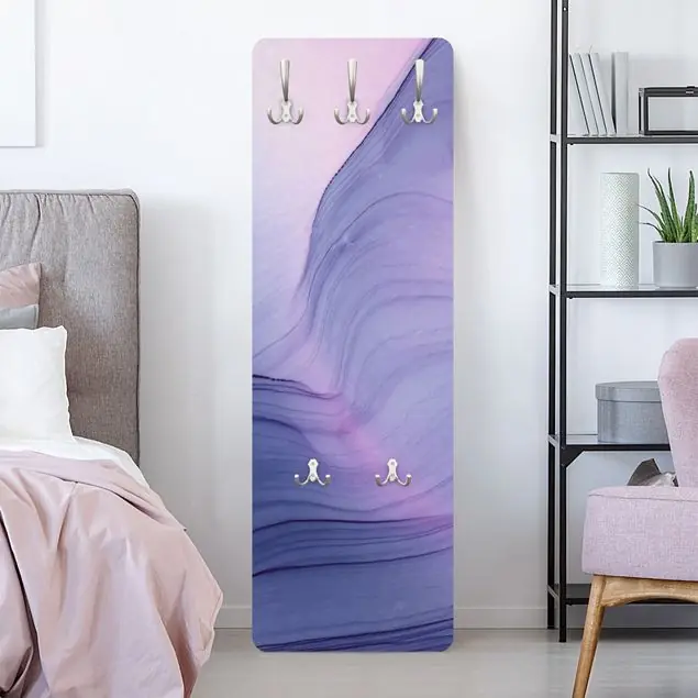 Meliertes Violett Wandgarderobe Holzpaneel Billig