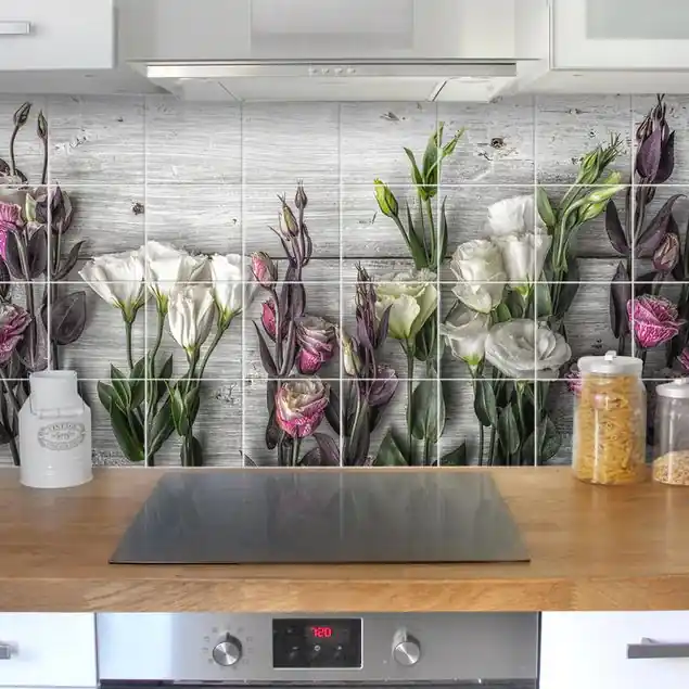 Neuheit Tulpen-Rose Shabby Holzoptik