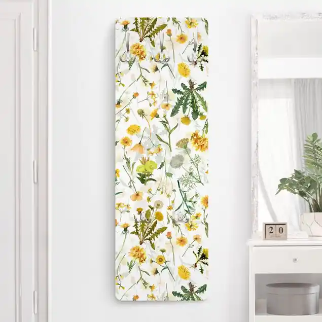 Gelbe Wildblumen Wandgarderobe Markenprodukt