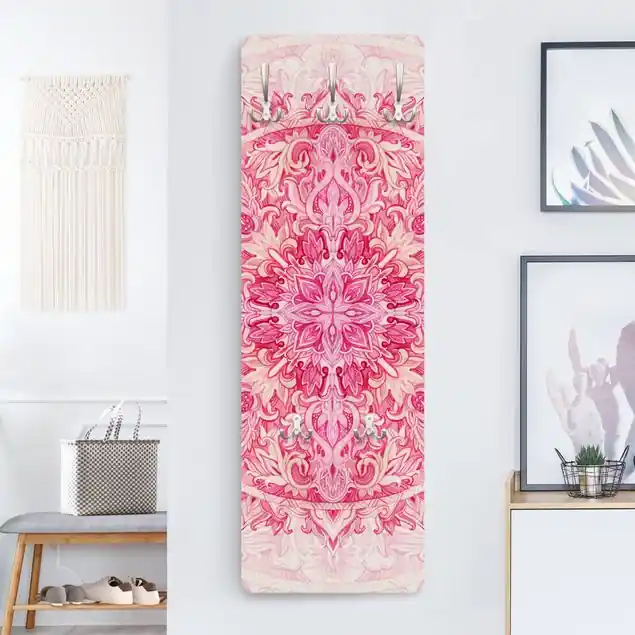 Mandala Aquarell Ornament Muster pink Wandgarderobe Neuheit