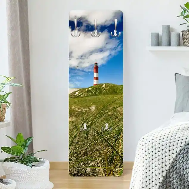 Wochenendangebot Dune Breeze Leuchtturm Wandgarderobe Holzpaneel