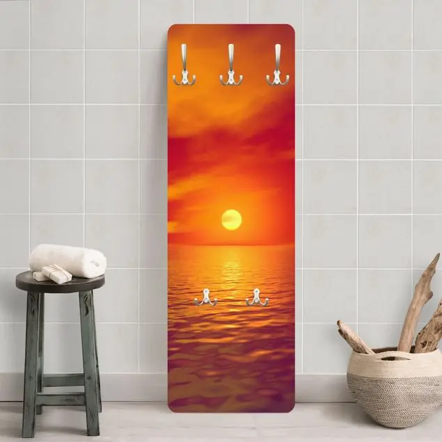 Beautiful Sunset Wandgarderobe Holzpaneel Knallerangebot