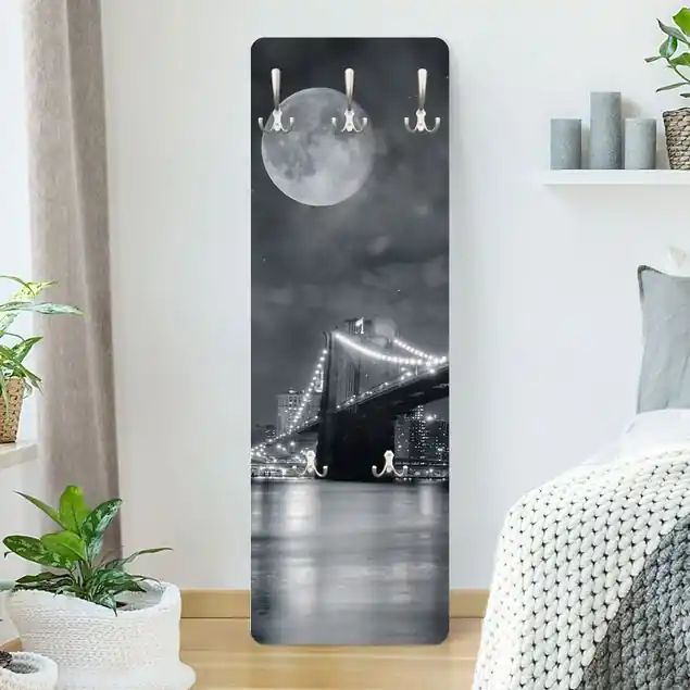 Mega-Angebot Manhattan Mysteries Wandgarderobe Holzpaneel