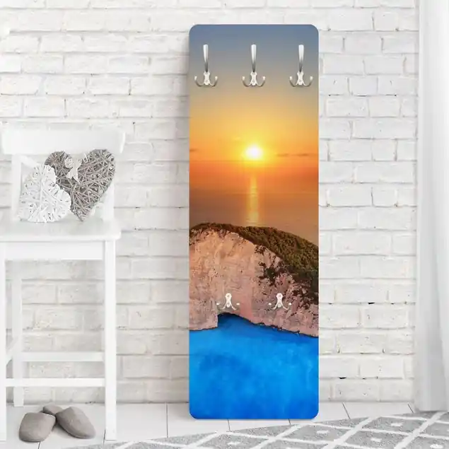 Sonnenuntergang über Zakynathos Wandgarderobe Holzpaneel Bestpreis