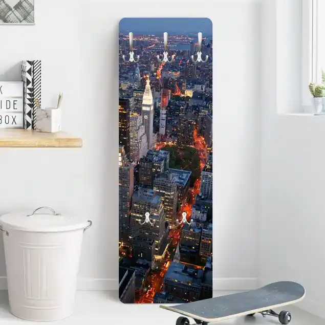 Geprüft Manhattan Lights Wandgarderobe Holzpaneel