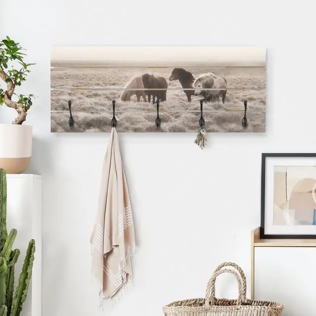 Island Wildpferde Wandgarderobe Expressversand