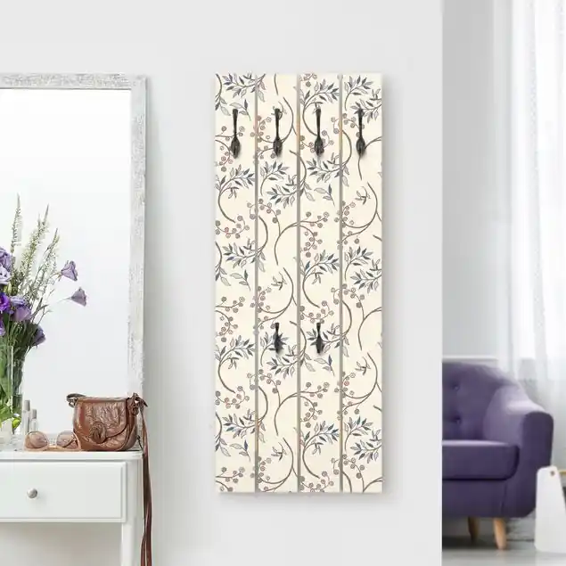 Sichere Zahlung Heidelbeeren Zweige Wandgarderobe Holzpalette