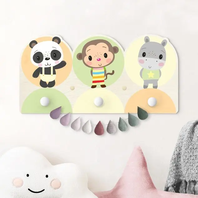 Panda Affe Nilpferd Kindergarderobe Holz Sofort Bestellen