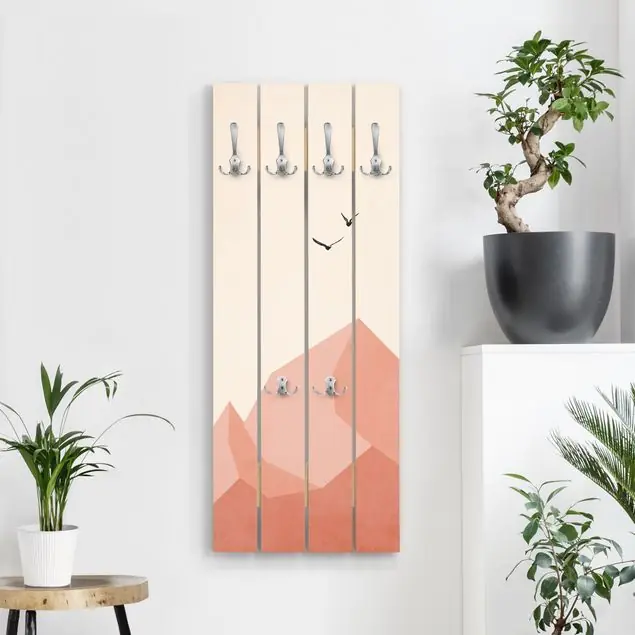 Markenware Zugspitze in Rosa Färbung Wandgarderobe