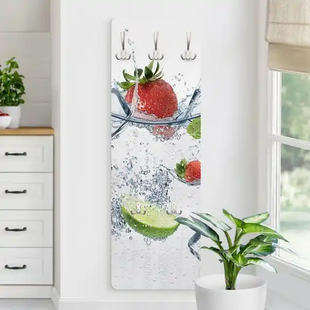 Saisonangebot Frucht Cocktail Wandgarderobe Holzpaneel