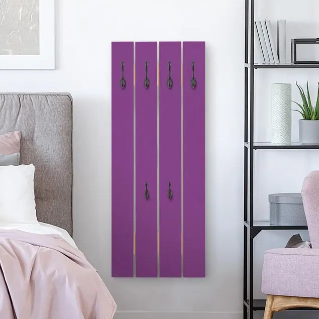 Günstig Colour Purple Wandgarderobe Holzpalette