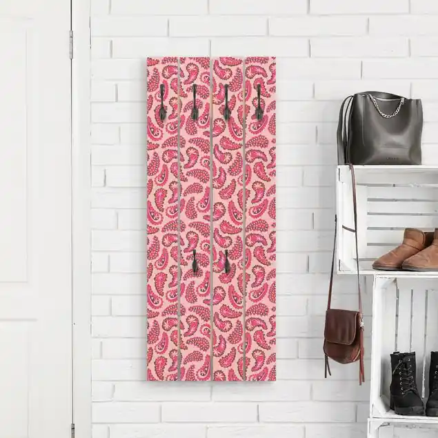 Begrenztes Angebot Fröhliches Paisley Design Wandgarderobe Holzpalette