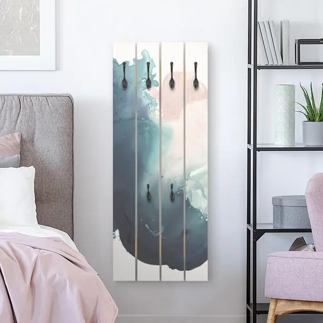 Markenprodukt Wogender Rosenquarz I Wandgarderobe Holzpalette