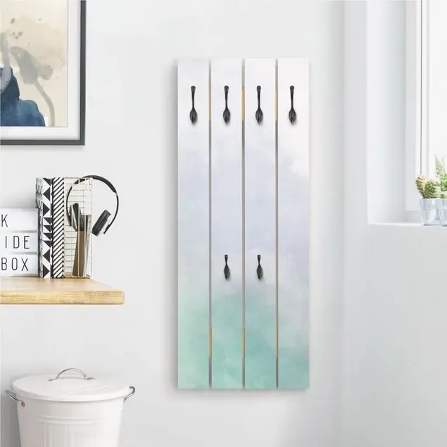 Aquarellstruktur Symbiose Blau Grün Wandgarderobe Heißes Angebot