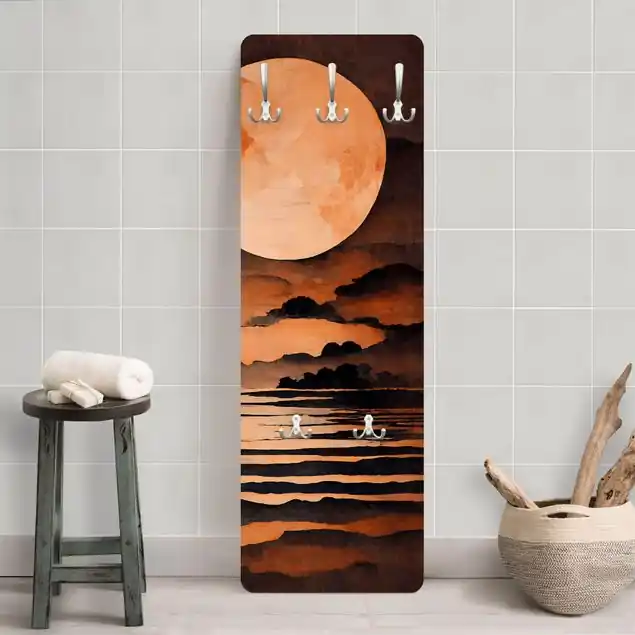 Online Kaufen Oranger Mond Wandgarderobe