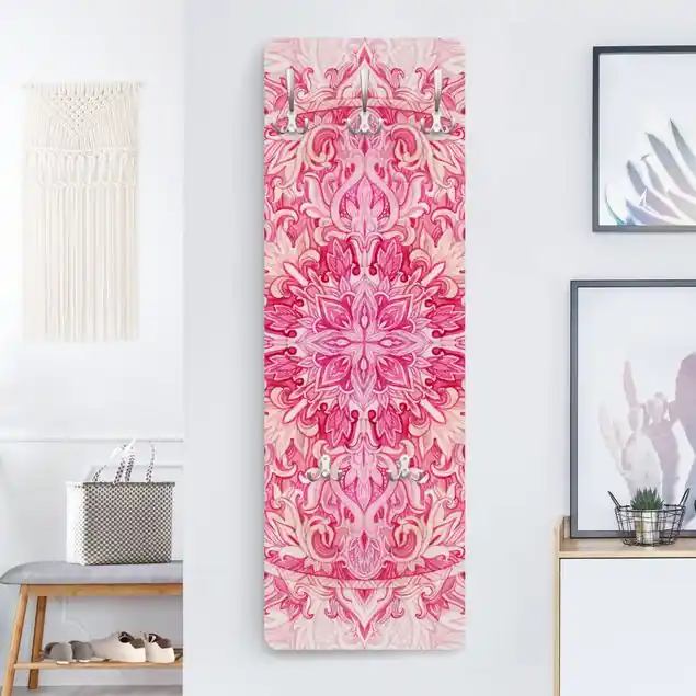 Mandala Aquarell Ornament pink Wandgarderobe Markenware