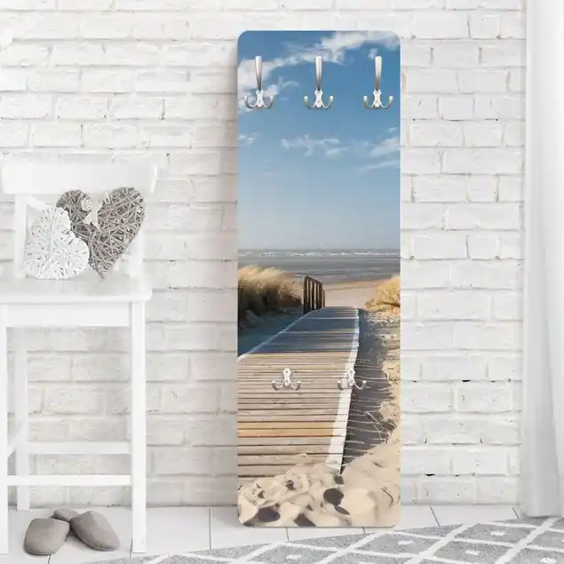 Kostenloser Versand Ostsee Strand Wandgarderobe Holzpaneel