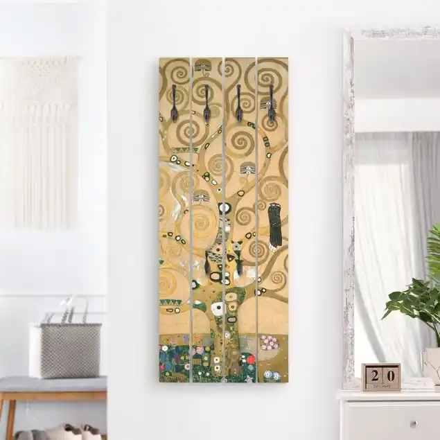 Saisonangebot Gustav Klimt - Der Lebensbaum Wandgarderobe Holzpalette