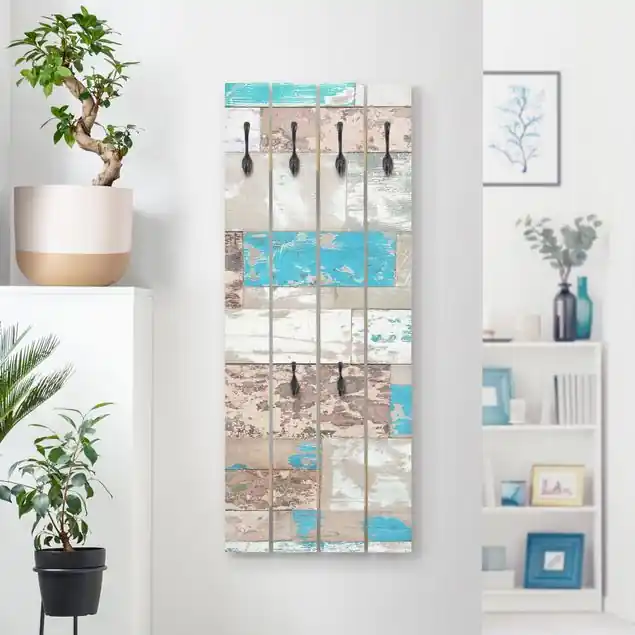 Maritime Planks Wandgarderobe Holzpalette Top-Seller