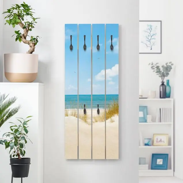 Saisonangebot Strand an der Nordsee Wandgarderobe Holzpalette