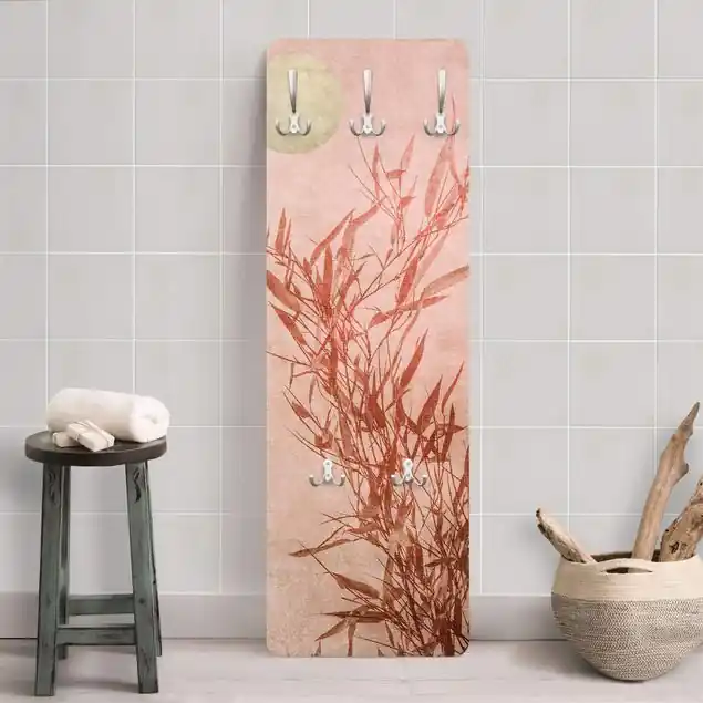 Goldene Sonne mit Rosa Bambus Wandgarderobe Holzpaneel Direkt Vom Hersteller