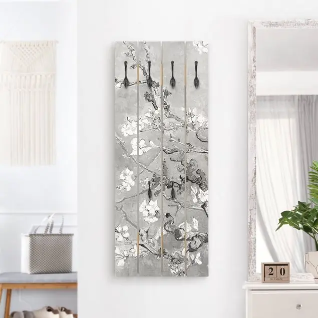 Super-Preis Vincent van Gogh - Mandelblüte Schwarz-Weiß Wandgarderobe