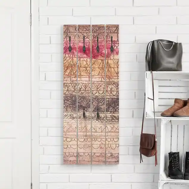 Paul Klee - Jungwaldtafel Wandgarderobe Holzpalette Neu