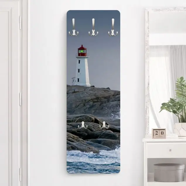Sturmwellen am Leuchtturm Wandgarderobe Holzpaneel Beliebt