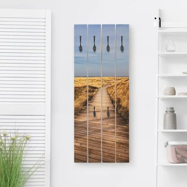 Dünenweg auf Sylt Wandgarderobe Holzpalette Markenprodukt