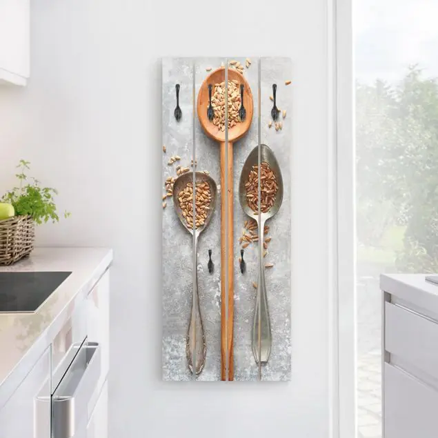 Schneller Versand Getreidekörner Löffel Wandgarderobe Holzpalette